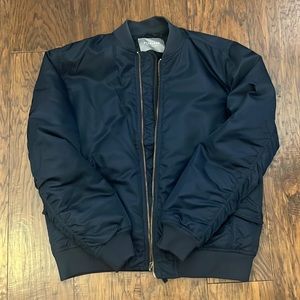Everlane Nylon Bomber Navy Filled Small